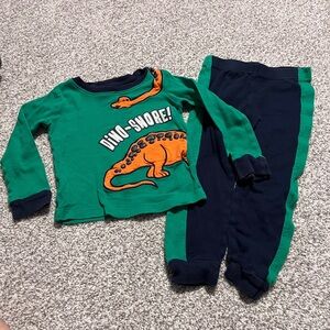 Lily Green and Navy Dinosaur Pajama Set